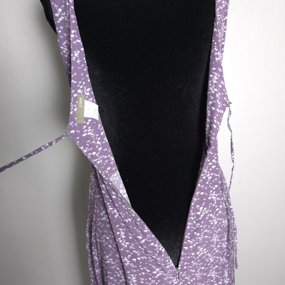 J. Crew Printed Rayon Purple Tie Back Dress Size 6 - Picture 5 of 12